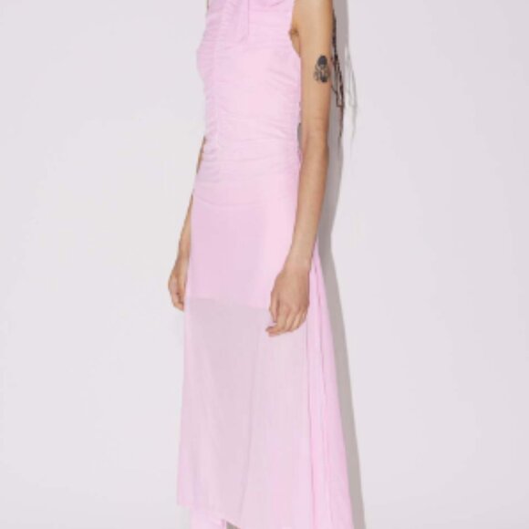 Saemdi Pink Mesh Asymmetrical Dress Size L - Picture 9 of 9